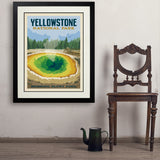 Yellowstone Morning Glory Pool - Art Print, 24x32 / Deluxe / Black