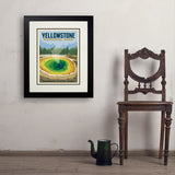 Yellowstone Morning Glory Pool - Art Print, 18x24 / Deluxe / Black