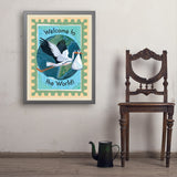 A Greeting Card: Welcome To The World, Baby! - Art Print, 24x32 / Simple / Gray
