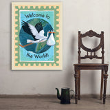 A Greeting Card: Welcome To The World, Baby! - Art Print, 30x40