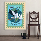 A Greeting Card: Welcome To The World, Baby! - Art Print, 36x48
