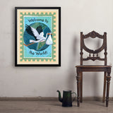 A Greeting Card: Welcome To The World, Baby! - Art Print, 24x32 / Simple / Black