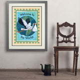 A Greeting Card: Welcome To The World, Baby! - Art Print, 24x32 / Deluxe / Gray