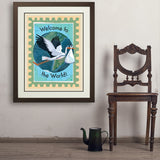 A Greeting Card: Welcome To The World, Baby! - Art Print, 24x32 / Deluxe / Brown