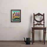 Castle Mountains National Monument, CA - Art Print, 11x14 / Simple / Brown