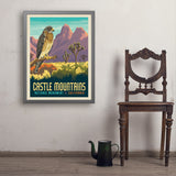 Castle Mountains National Monument, CA - Art Print, 24x32 / Simple / Gray