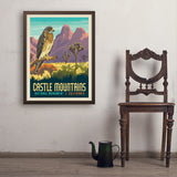 Castle Mountains National Monument, CA - Art Print, 24x32 / Simple / Brown