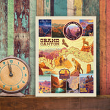 Grand Canyon National Park: Map Collage (Vertical) - Canvas, Canvas / 9x12
