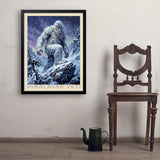Mythical Creatures: Himalayan Yeti - Art Print, 24x32 / Simple / Black
