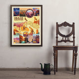 Grand Canyon National Park: Map Collage (Vertical) - Art Print, 24x32 / Simple / Brown