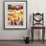 Grand Canyon National Park: Map Collage (Vertical) - Art Print, 24x32 / Deluxe / Gray
