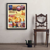 Grand Canyon National Park: Map Collage (Vertical) - Art Print, 24x32 / Simple / Black