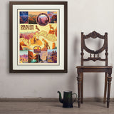 Grand Canyon National Park: Map Collage (Vertical) - Art Print, 24x32 / Deluxe / Brown