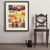 Grand Canyon National Park: Map Collage (Vertical) - Art Print, 24x32 / Standard / Brown