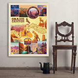 Grand Canyon National Park: Map Collage (Vertical) - Art Print, 36x48