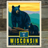 Wisconsin State Pride: Black Bears - Metal Sign, Metal Sign