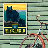 Wisconsin State Pride: Black Bears - Metal Sign, Metal Sign / 18x24
