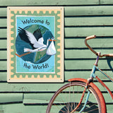 A Greeting Card: Welcome To The World, Baby! - Metal Sign, Metal Sign / 18x24
