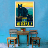Wisconsin State Pride: Black Bears - Canvas, Canvas / 30x40