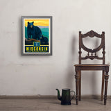 Wisconsin State Pride: Black Bears - Art Print, 18x24 / Simple / Gray