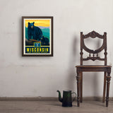Wisconsin State Pride: Black Bears - Art Print, 18x24 / Simple / Brown