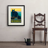 Wisconsin State Pride: Black Bears - Art Print, 18x24 / Standard / Black