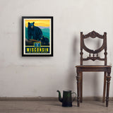 Wisconsin State Pride: Black Bears - Art Print, 18x24 / Simple / Black