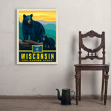 Wisconsin State Pride: Black Bears - Art Print, 24x32