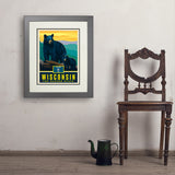 Wisconsin State Pride: Black Bears - Art Print, 18x24 / Deluxe / Gray