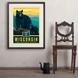 Wisconsin State Pride: Black Bears - Art Print, 24x32 / Standard / Brown