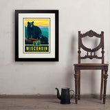 Wisconsin State Pride: Black Bears - Art Print, 18x24 / Deluxe / Black