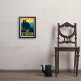 Wisconsin State Pride: Black Bears - Art Print, 11x14 / Simple / Brown
