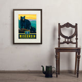 Wisconsin State Pride: Black Bears - Art Print, 18x24 / Standard / Brown