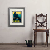 Wisconsin State Pride: Black Bears - Art Print, 11x14 / Deluxe / Gray