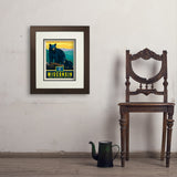 Wisconsin State Pride: Black Bears - Art Print, 11x14 / Deluxe / Brown