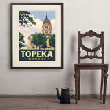 Topeka, Kansas - Art Print, 24x32 / Standard / Brown