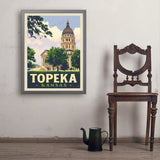 Topeka, Kansas - Art Print, 24x32 / Simple / Gray