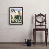 Topeka, Kansas - Art Print, 18x24 / Simple / Brown