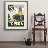 Topeka, Kansas - Art Print, 24x32 / Standard / Gray