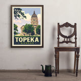 Topeka, Kansas - Art Print, 24x32 / Simple / Brown