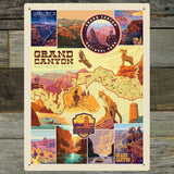 Grand Canyon National Park: Map Collage (Vertical) - Metal Sign, Metal Sign