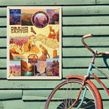 Grand Canyon National Park: Map Collage (Vertical) - Metal Sign, Metal Sign / 18x24