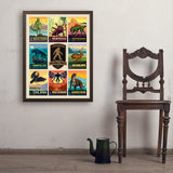 Legends Of The National Parks: Multi-Image Print 5 - Art Print, 24x32 / Simple / Brown