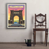 Yellowstone: Roosevelt Arch - Art Print, 24x32 / Simple / Gray