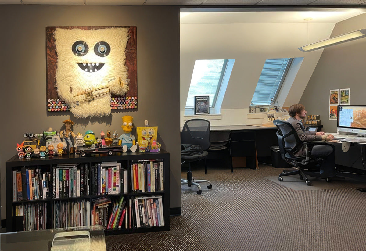 The ADG design area with artists at work