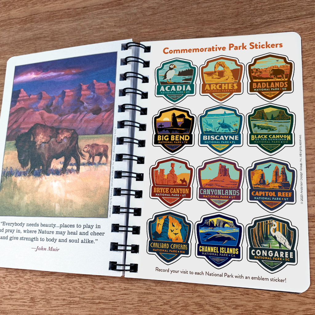 National Park Adventure Guide Book with stickers