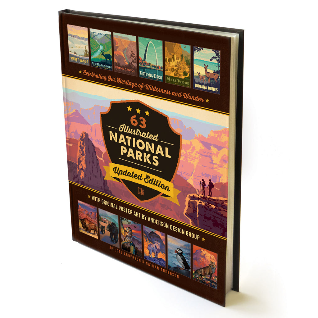 Anderson Design 63 National Parks Coffee Table Book Hard Cover | Updated Edition