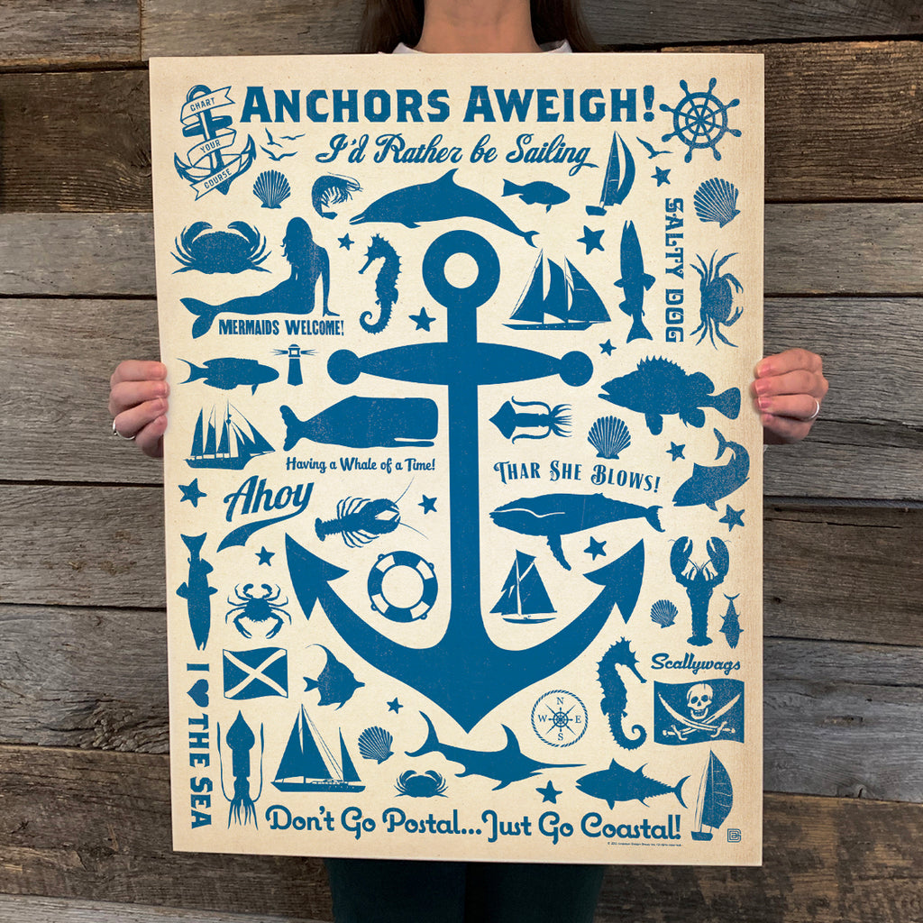 Bargain Bin Print: Coastal-Anchor Pattern Print (On SALE!)