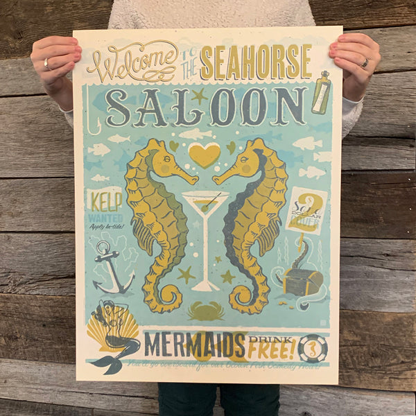 Bargain Bin Print: Coastal-Seahorse Saloon (On SALE!)