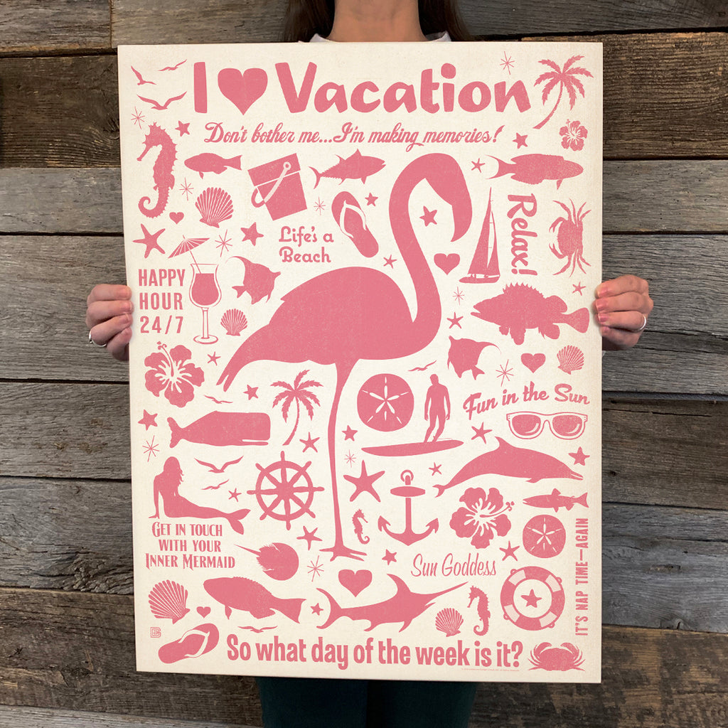 Bargain Bin Print: Coastal-Flamingo Pattern Print (On SALE!)